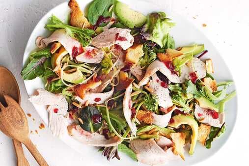 Turkey And Avocado Salad With Cranberry Dressing