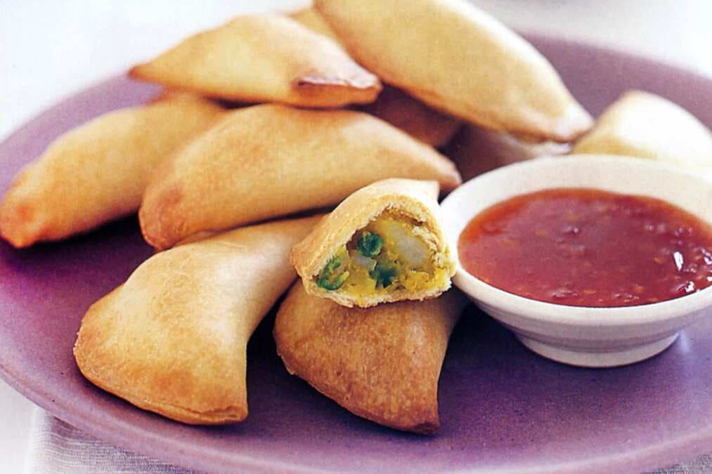 Vegetable Curry Puffs With Bean Salad
