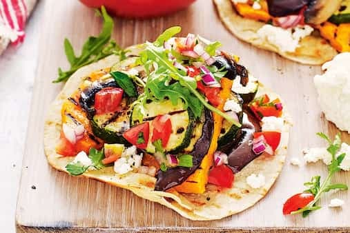 Vegetable Tostadas With Tomato And Parsley Salsa