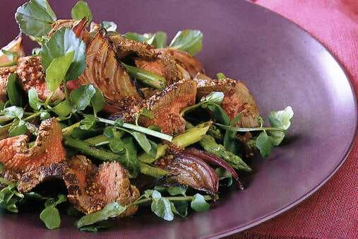 Warm Beef & Watercress Salad With Cranberry Dressing