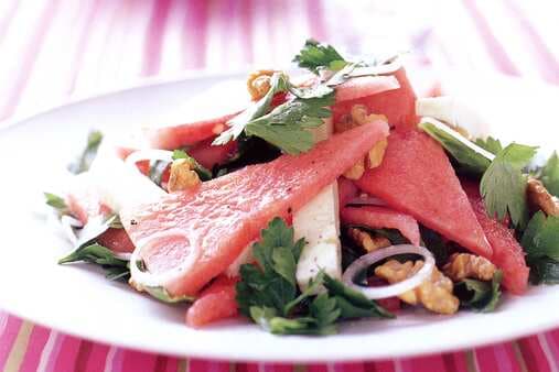 Watermelon & Feta Salad With Lemon Dressing