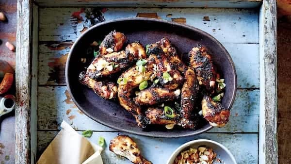 Grilled Chicken Wings With Peanut Butter
