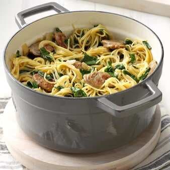 Angel Hair Pasta with Sausage & Spinach