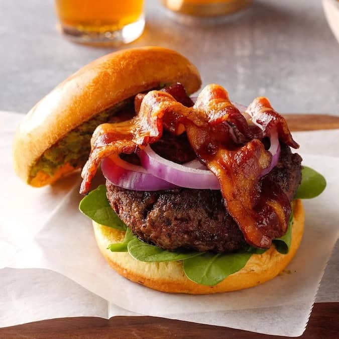 Bacon and Date Goat Cheese Burgers