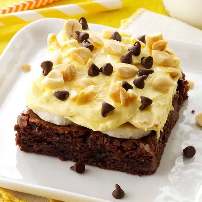 Banana Cream Brownie Dessert