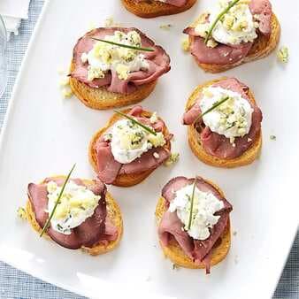 Beef and Blue Cheese Crostini