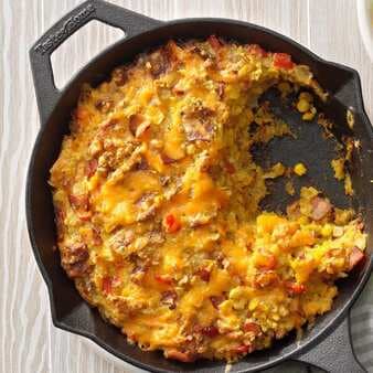 Cheddar Corn Pudding with Bacon