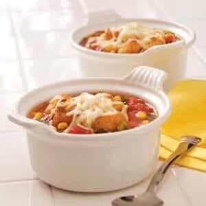 Cheese-Topped Vegetable Soup