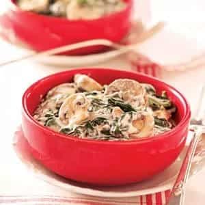 Creamed Spinach And Mushrooms