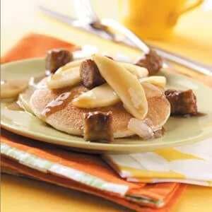 Glazed Apple And Sausage With Pancakes