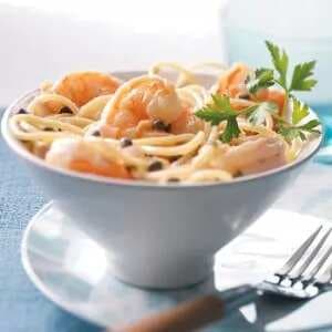 Healthy Shrimp Piccata Pasta