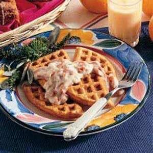 Herbed Waffles with Creamed Beef