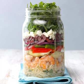 Mediterranean Shrimp Salad In A Jar