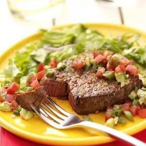 Peppered Steaks With Salsa