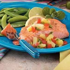 Salmon With Ginger Pineapple Salsa