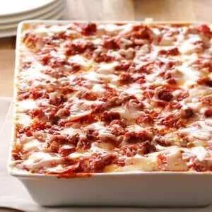 Sausage & Pepperoni Pizza Lasagna