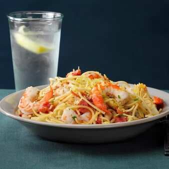 Shrimp And Spaghetti Skillet