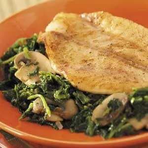 Skillet Fish with Spinach