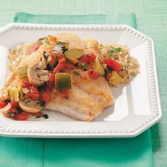 Snapper With Zucchini & Mushrooms
