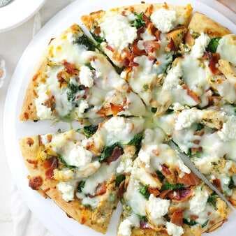 Spinach-Pesto White Pizza