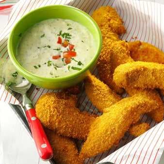 Tuscan Chicken Tenders with Pesto Sauce