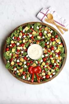 Christmas Salad Wreath With Creamy Italian Dressing