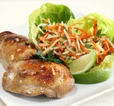 Vietnamese Sticky Chicken With Daikon And Carrot Slaw