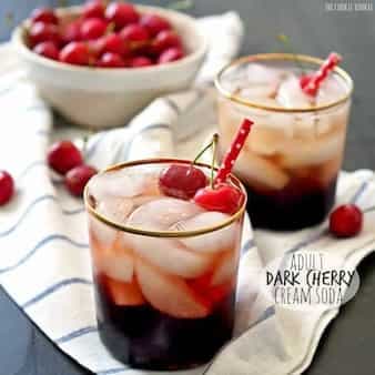 Dark Cherry Cream Soda Cocktail