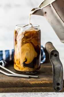 French Vanilla Iced Coffee With Homemade Vanilla Syrup