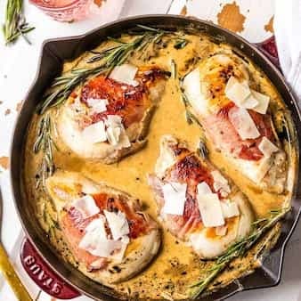 Prosciutto Wrapped Chicken With Sherry Cream Sauce