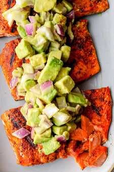 Grilled Salmon With Avocado Salsa 