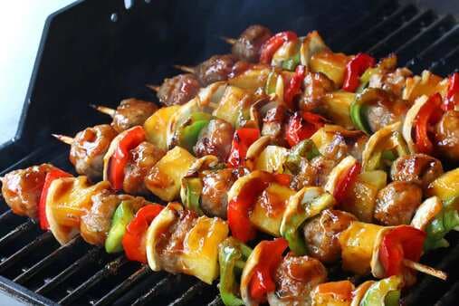 Grilled Sweet & Sour Meatball Kabobs