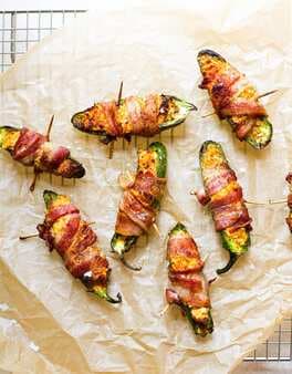 Cheesy Chicken Stuffed Bacon Wrapped Jalapenos