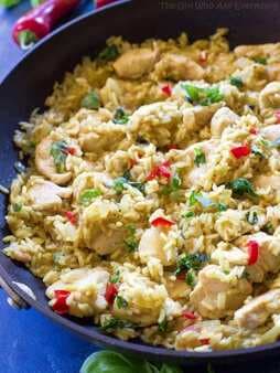 One Pan Coconut Chicken Curry And Rice