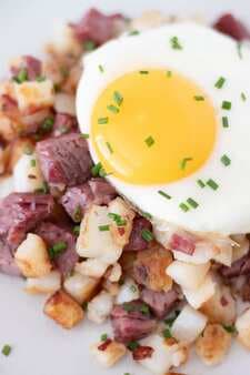Corn Beef Hash And Fried Eggs
