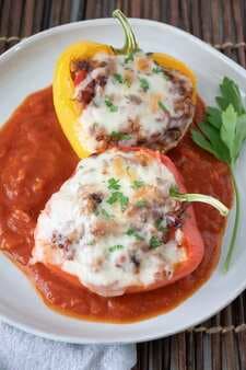Italian Stuffed Bell Peppers With Ground Turkey And Rice