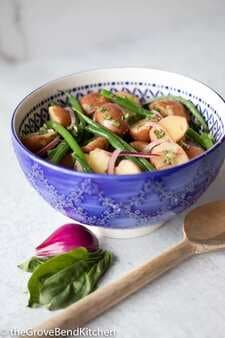 Warm Green Beans And Red Potatoes With Basil Vinaigrette