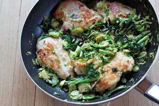 Chicken Kale And Brussels Sprouts Skillet