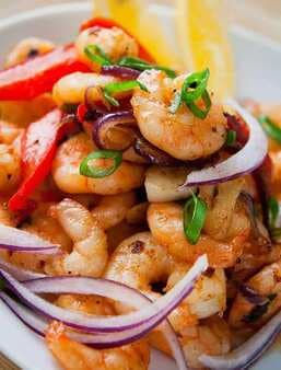 Garlic Shrimp Stir Fry With Peppers & Onions