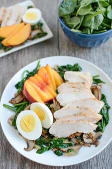 Warm Spinach Bacon Salad with Chicken