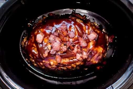 Slow Cooker Bacon Barbecue Meatloaf