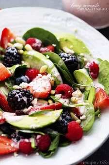 Berry Avocado Salad With Creamy Raspberry Poppyseed Dressing