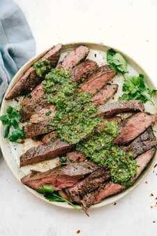 Grilled Flank Steak With Chimichurri Sauce