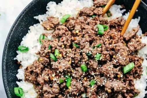 Korean Ground Beef And Rice Bowls