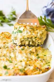 White Chicken Lasagna With Ham And Spinach