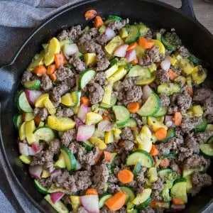 Vegetable And Ground Beef Skillet