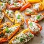 Caramelized Onion And Cream Cheese Stuffed Peppers