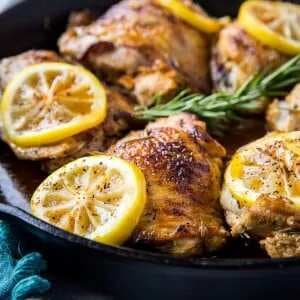 Lemon Rosemary Braised Chicken Thighs