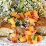 Soy Ginger Glazed Halibut With Ginger Peach Relish