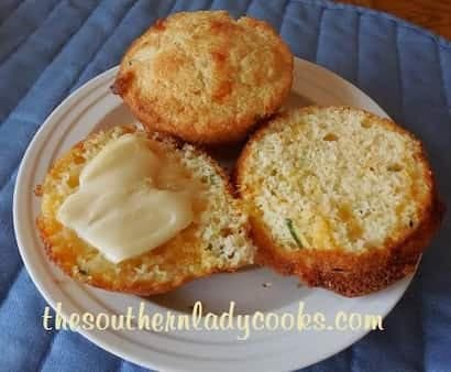 Cheesy Zucchini Cornbread Muffins
